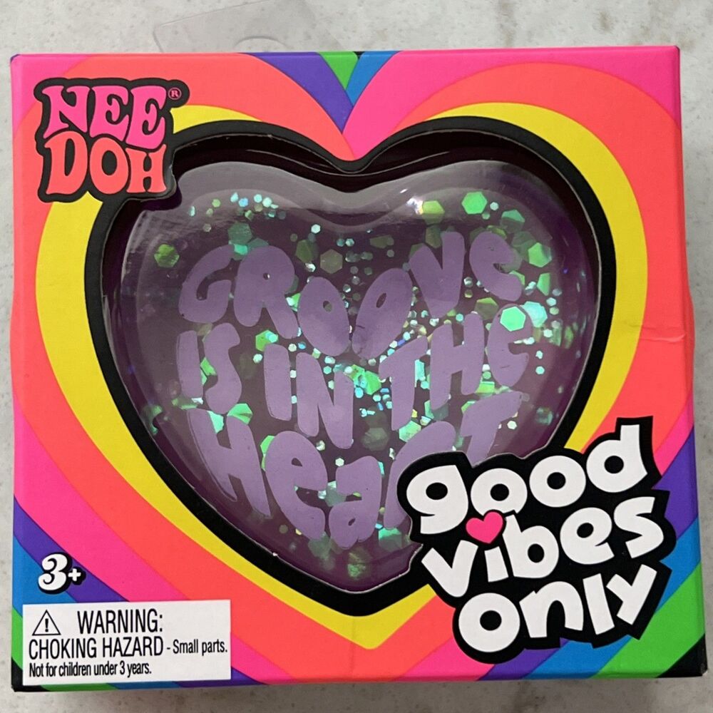 NeeDoh Good Vibes Only Purple Heart Nee Doh  AUTHENTIC  "Groove is in the Heart"